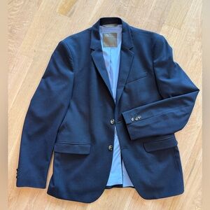 Zara Men's Navy Blazer with Tiny Blue Dots Size 44